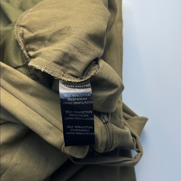 Windsor Olive Green Belted Weekend Chic Linen Tie-Front Corset Romper neutral - Picture 11 of 11